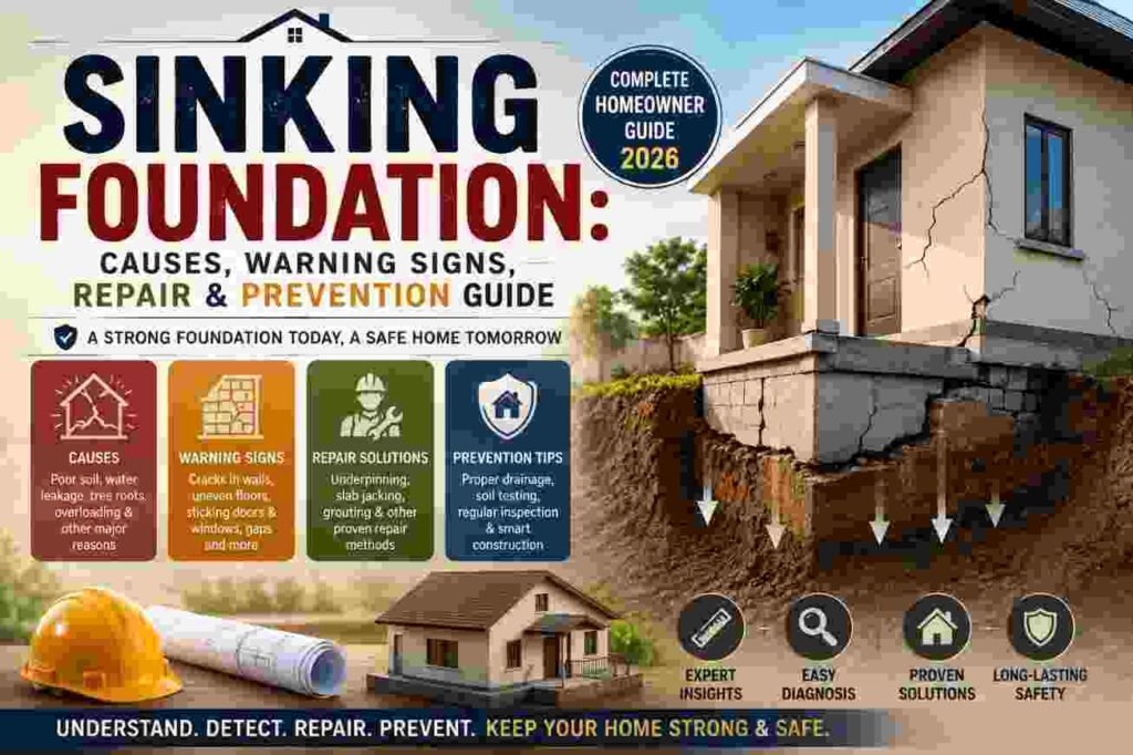 Sinking Foundation: Causes, Warning Signs, Repair and Prevention Guide
